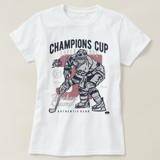 Hockey Eishockey Champion League 476 Spieler T-Shirt (Design vorne)
