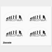 Hockey Eishockey Evolution Art Ovaler Aufkleber (Blatt)