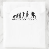 Hockey Eishockey Evolution Art Ovaler Aufkleber (Tasche)