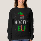 Hockey Elf Familie Matching Weihnachten Pjs Funny Sweatshirt (Vorderseite)