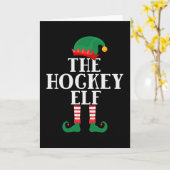 Hockey Elf Funny Weihnachten Karte (Gelbe Blume)
