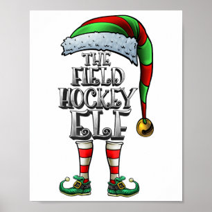Hockey-Elf-Shirt passende Familien-Hockey-Weihnach Poster