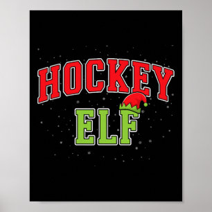 Hockey-Elf-Weihnachten-Familie-Matching-Gruppe-Xma Poster