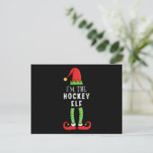 Hockey Elf Weihnachtsmatching Familiengeschenk Postkarte (Stehend Vorderseite)