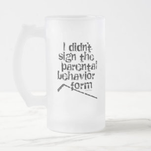 Hockey-elterliche Verhalten-Form Mattglas Bierglas