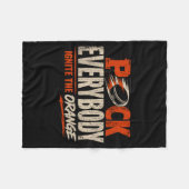 Hockey-Enforcer Orange 1 Fleecedecke (Vorderseite (Horizontal))