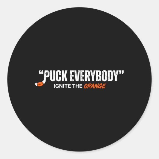 Hockey Enforcer Orange 2 Runder Aufkleber (Vorderseite)