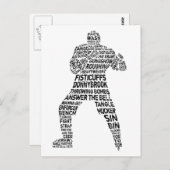 Hockey Enforcer Word Art Postkarte (Vorne/Hinten)