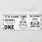 Hockey Erstes Jahr Ab 1. Geburtstag Ticket Einladung (Vorderseite)