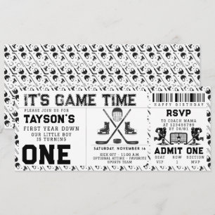 Hockey Erstes Jahr Ab 1. Geburtstag Ticket Einladung