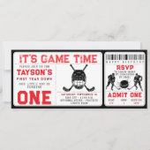 Hockey Erstes Jahr Ab 1. Geburtstag Ticket Einladung (Vorderseite)