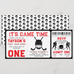 Hockey Erstes Jahr Ab 1. Geburtstag Ticket Einladung