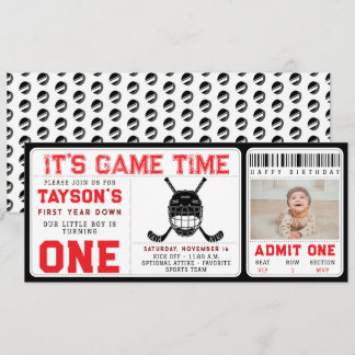 Hockey Erstes Jahr Ab 1. Geburtstag Ticket Einladung