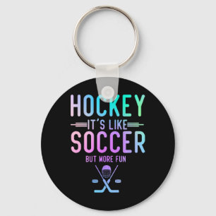 Hockey Es Ist Wie Fußball Aber Macht Mehr Spaß Eis Schlüsselanhänger