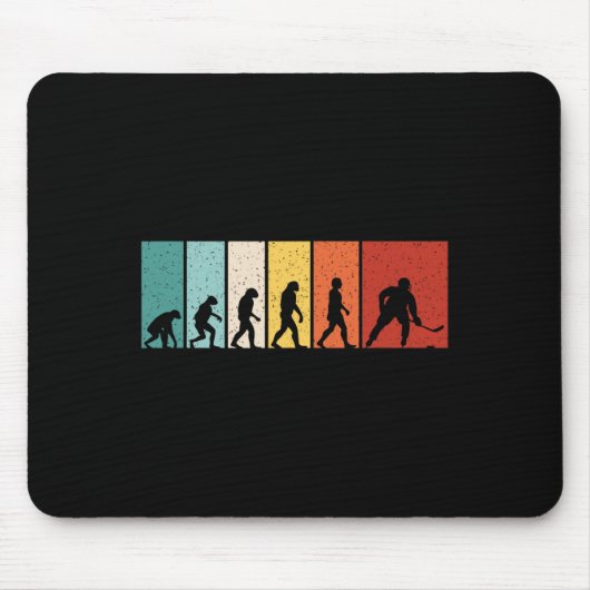 Hockey Evolution Retro Ice Hockey Player Men Boys  Mousepad (Vorne)