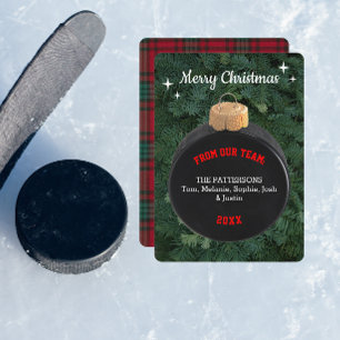 Hockey Fan Personalisiert Ornament Weihnachtskarte Dankeskarte