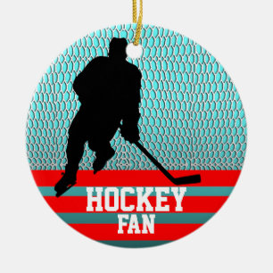 Hockey-Fan-Verzierung addieren Foto Keramik Ornament