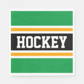 HOCKEY Fett Hellgrüne, schwarz-gelbe Streifen Serviette (Vorderseite)