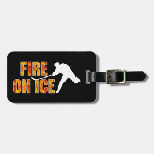 Hockey-Feuer auf Eis Gepäckanhänger