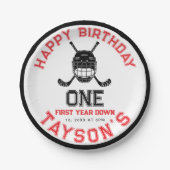 Hockey First Year Down 1st birthday Pappteller (Vorderseite)