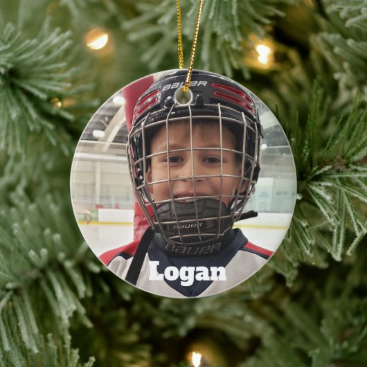 Hockey Foto Ornament (Baum)