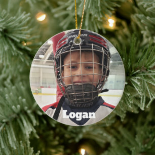 Hockey-Foto-Ornament Keramik Ornament