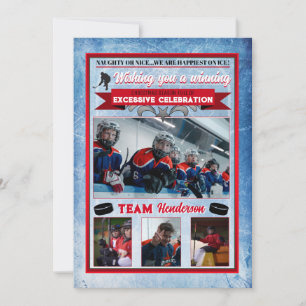 Hockey-Fotokarte als Weihnachtsgruß Einladung