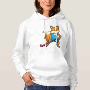 Hockey-Fox mit Hockey-Schläger Hoodie