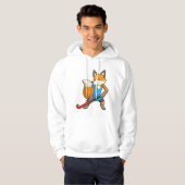Hockey-Fox mit Hockey-Schläger Hoodie (Vorne ganz)
