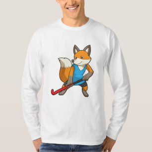 Hockey-Fox mit Hockey-Schläger T-Shirt