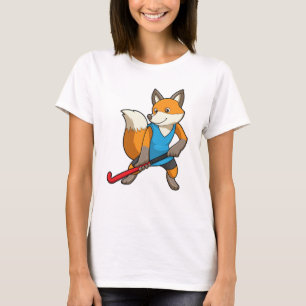 Hockey-Fox mit Hockey-Schläger T-Shirt