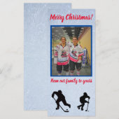 Hockey Frohe Weihnachten Vertikale Flachkarte (Vorne/Hinten)