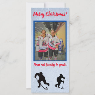 Hockey Frohe Weihnachten Vertikale Flachkarte