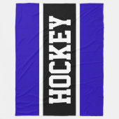 HOCKEY Fun Athletic Royal Blue Schwarz-weiß Stripe Fleecedecke (Vorderseite)