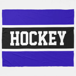 HOCKEY Fun Athletic Royal Blue Schwarz-weiß Stripe Fleecedecke