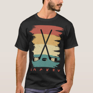 Hockey Funny Hockey Frisbee Lover Retro Vintag 70 T-Shirt