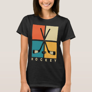 Hockey Funny Hockey Frisbee Lover Retro Vintag 70 T-Shirt