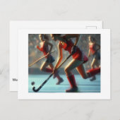 Hockey für Frauen, Postkarte (Vorne/Hinten)