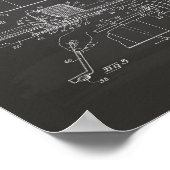 Hockey Game Board 1937 Patentart - Chalkboard Poster (Ecke)