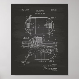 Hockey Game Board 1937 Patentart - Chalkboard Poster