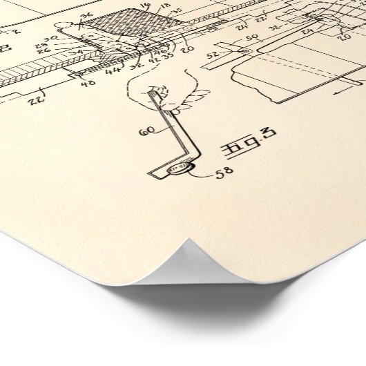 Hockey Game Board 1937 Patentart - Old Peper Poster (Ecke)