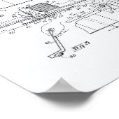 Hockey Game Board 1937 Patentart - Weißbuch Poster (Ecke)