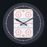 Hockey Game Companion Carbon Fiber Style Große Wanduhr<br><div class="desc">Eine sportliche,  individuelle Hockey-Racing-Skizze,  die auf einem speziellen Geschenk im Kohlefaser-Stil aufgebaut ist. Sie können es auch individuell anpassen,  um es so einzigartig wie Sie sind.</div>