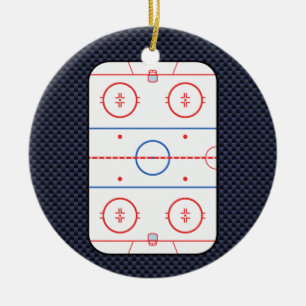 Hockey Game Companion Carbon Fiber Style Keramik Ornament