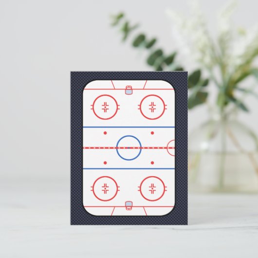 Hockey Game Companion Carbon Fiber Style Postkarte (Stehend Vorderseite)