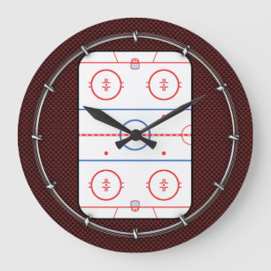 Hockey Game Companion Rink Diagram Große Wanduhr