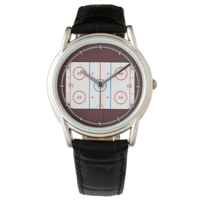 Hockey Game Companion Rink Diagramm Armbanduhr (Vorderseite)