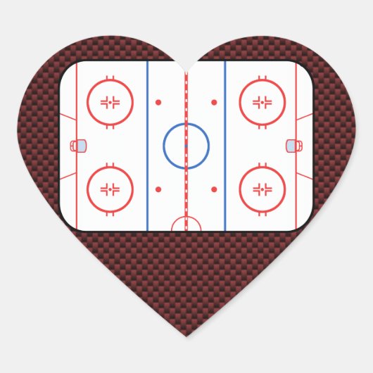 Hockey Game Companion Rink Diagramm Herz-Aufkleber (Vorderseite)