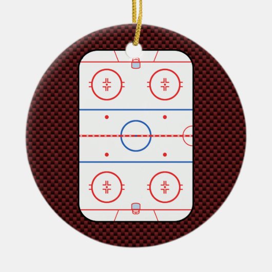 Hockey Game Companion Rink Diagramm Keramikornament (Vorne)