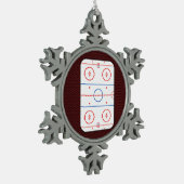 Hockey Game Companion Rink Diagramm Schneeflocken Zinn-Ornament (Links)